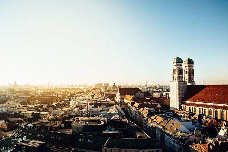 Bei Klassenfahrt München Ausblick über München sehen